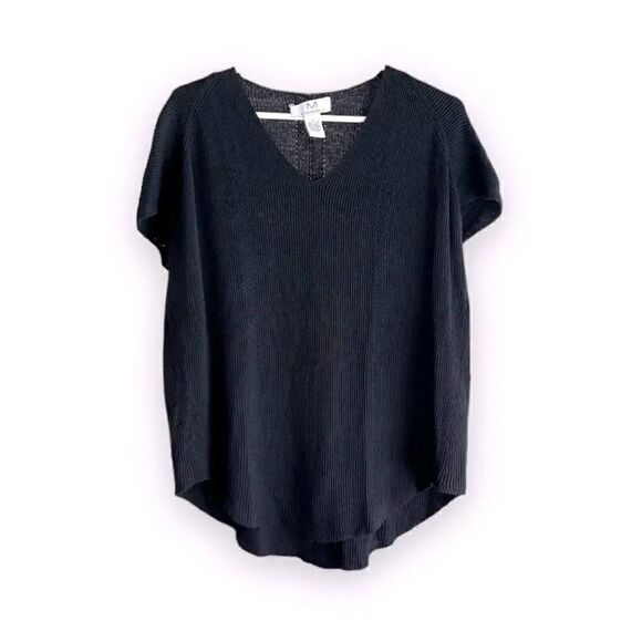 Magaschoni Sweaters - MAGASCHONI | Loose Fit Black Short-Sleeved Sweater (L)